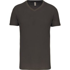 Donkergrijs T-shirt met V-hals merk Kariban maat M