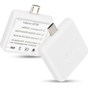 Mini-ID-Kaartlezer voor Slimme Mobiele Telefoon - Contactloze Kaartlezer - Hoogfrequente ID-Mobiele Telefoon - Smart Mini-kaartlezer Mini Type C - Wit .