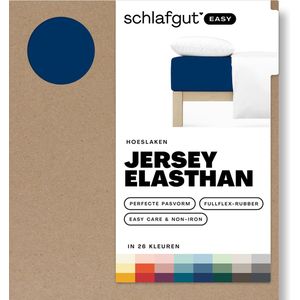schlafgut Easy Jersey Elasthan Hoeslaken XL - 180x200 - 200x220 570 Blue Deep