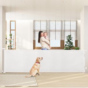Goodivery ® Verlengbaar Veiligheidshek voor Trap en Deur tot 300 cm, Eénhandige Bediening, Geschikt voor Binnen en Buiten