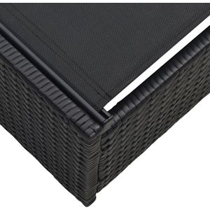 vidaXL - Zonnebed - Zwart - 60x200x27 - cm - Poly - Rattan