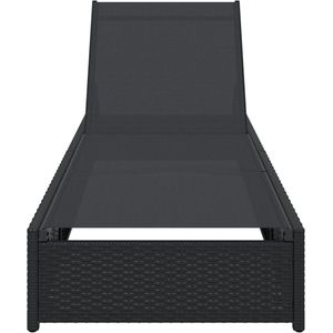 vidaXL - Zonnebed - Zwart - 60x200x27 - cm - Poly - Rattan