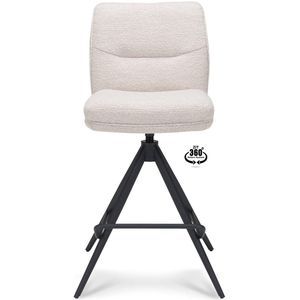 Icon Living - Barkruk Lizz - Zithoogte 65 - Stof Alpine Natural - Poot Zwart 360° Return-system