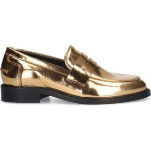 Manfield - Dames - Gouden leren loafers - Maat 41