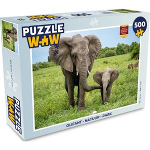 Puzzel Olifant - Natuur - Park - Legpuzzel - Puzzel 500 stukjes