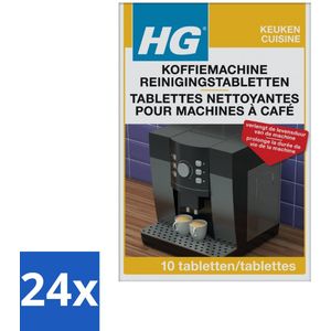 HG - Koffiemachine Reinigingstabletten - Verlengt Levensduur Machine - 10 Tabletten - Voordeelverpakking - 24 stuks