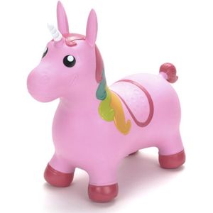 Eurekakids Skippy Unicorn - Skippydier Eenhoorn - Roze - 50 x 59 cm - Inclusief Pomp