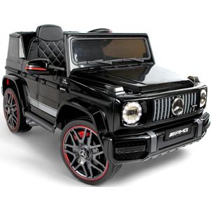 Mercedes G63, Mercedes-Benz AMG | Vizyon - Elektrische Kinderauto met Bluetooth Afstandsbediening - Leren zitje, Rubberen banden - Zwart