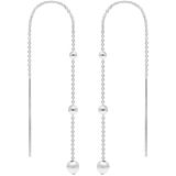 Zilveren oorbellen | Chain oorbellen | Zilveren chain oorbellen met bolletjes