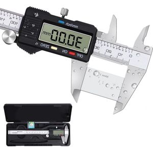 Professionele digitale caliper van roestvrij staal 150 mm - groot lcd-display - buiten binnen diepte stap meting