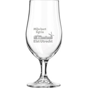 Gegraveerde bierglas op voet 49cl Elst Utrecht