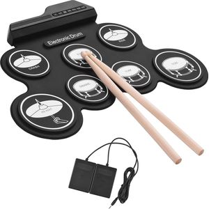 Elektrische Drumstel - Drumstel - Drumstel Voor Kinderen -Elektrisch Drumstel - Muziekinstrumenten - Inclusief Drumstokken - Zwart