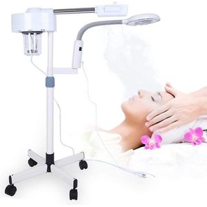 2-in-1 ozono-gezichtsstomer voor de schoonheid van stoomzones - vloerlamp met led-vergroting - sproeiapparaat voor het gezicht .