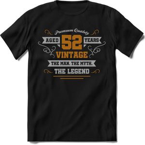 52 Jaar Legend - Feest kado T-Shirt Heren / Dames - Zilver / Goud - Perfect Verjaardag Cadeau Shirt - grappige Spreuken, Zinnen en Teksten. Maat XXL