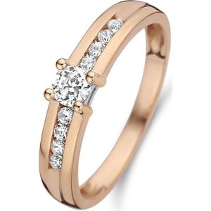 Isabel Bernard La Concorde Estee 14 Karaat Rosé Gouden Ring (Maat: 54) - RoségoudkleurigWitgoudkleurig