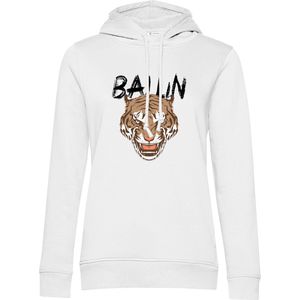 Dames Hoodies met Ballin Est. 2013 Tiger Hoodie Print - Wit - Maat L