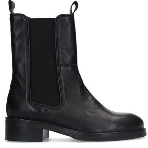 Manfield Leren Enkelboots Zwart