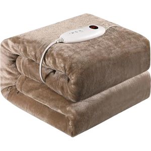 BellissiBo® Elektrisch Deken - Elektrische Deken 2-persoons - Verwarmingsdeken - 130x180 cm - Machinewasbaar - Bruin
