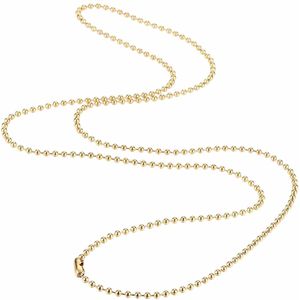 Fako Bijoux® - Bolletjes Ketting - Ball Chain - RVS - Stainless Steel - 3mm - 80cm - Goudkleurig