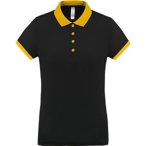 Damessportpolo 'Proact' met korte mouwen Black/Yellow - XL