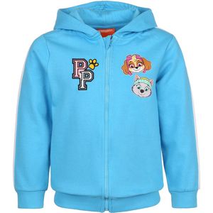 Paw Patrol - Blauwe sweater met rits en capuchon, voor meisjes / 116