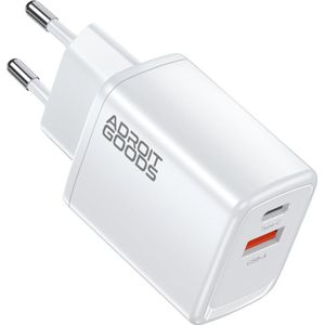 AdroitGoods Usb-A/C Snellader - 20W oplader met QC3.0 - Universele adapter - Telefoon Oplader - Wit