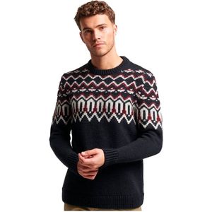 Superdry Fairisle Ronde Hals Sweater Blauw 3XL Man