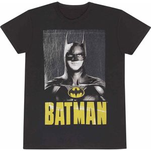 T-Shirt met Korte Mouwen Batman Keaton Batman Zwart Uniseks - M