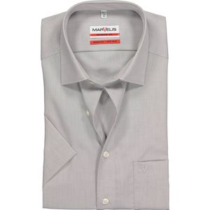 MARVELIS modern fit overhemd - korte mouw - grijs - Strijkvrij - Boordmaat: 44