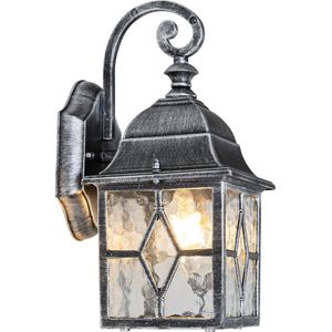 QAZQA london - Landelijke Wand lantaarn voor buiten - 1 lichts - L 15.1 cm - Zilver - Buitenverlichting