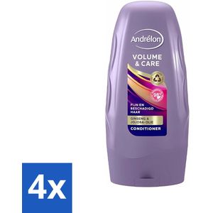 Andrélon - Volume & Care - Conditioner - Voor Extra Volume - 250 ml - Voordeelverpakking - 4 stuks