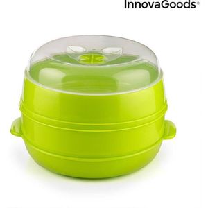 InnovaGoods - Stoomkoker - Fresh Dubbele Magnetron-Steamer - Afwasmachine bestendig - 2 Compartimenten - Stoomregulerende Klep
