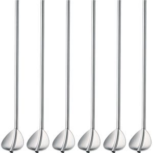 Cocktaillepelset 6-delig - Rietjeslepel 20 cm - Vaatwasmachinebestendig Roestvrij Staal
