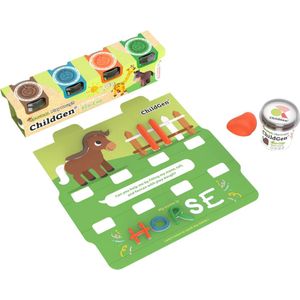 ChildGen Play Dough 4 pack with playground - Animals - multicolor - niet giftige speelklei - 100% natuurlijk - boetseerklei - klei