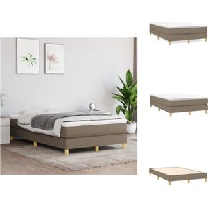 vidaXL Boxspringbed - Taupe - 203 x 120 x 25 cm - Pocketvering matras - Middelharde ondersteuning - Huidvriendelijk topmatras - Multiplex lattenbodem - Inclusief montagehandleiding - Bed