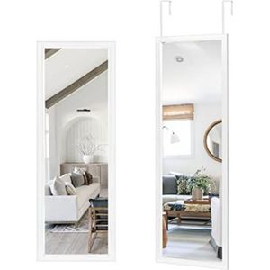 Passpiegel hangend - Passpiegel slaapkamer - Passpiegel deur - 110 x 40 cm - Wit