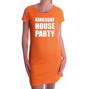 Kingsday house party jurk oranje voor dames - Koningsdag / Woningsdag - oranje kleding / jurkjes M