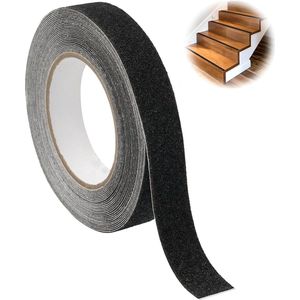 Non-slip Adhesive Tape 2.5cm x 10m - Black Anti-Slip Strips for Stairs and Ladders