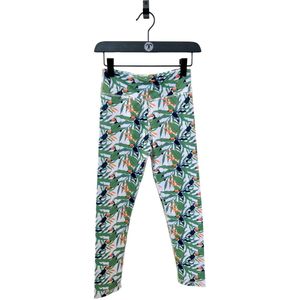 Ducksday - sport legging voor kinderen - sportbroek - dansbroek - Stretch materiaal - unisex - Toucan - Groen - maat 134/140