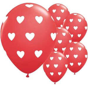 Qualatex Valentijn ballon rood Ø 27 cm -Set-6