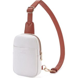 Borsttas crossbody schoudertas kleine heuptas voor dames PU-leer zwart sportief-stijlvol