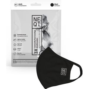 NEQI Masker M/L Zwart 3st