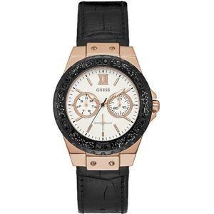 GUESS Watches -  W0775L9 -  horloge -  Vrouwen -  RVS - Zwart -  39  mm