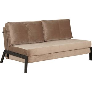 Bronx71® Velvet slaapbank 2 persoons Mikko taupe