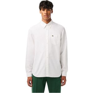 Lacoste - Oxford Overhemd Wit - Heren - Maat 39 - Regular-fit