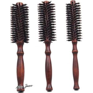 Mrs. Jones 3 Ronde Borstels met Varkenshaar en 6 Haarklemmen - Veelzijdige Styling - Dun Haar Fijn Haar Krullen .