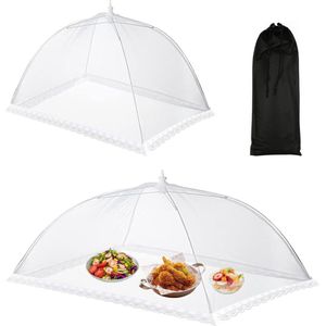 2 stuks vliegenhoes voer, opvouwbare voerhoes, vliegenhoes met 1 stuk opbergtas voor eten, fruit, picknick, BBQ