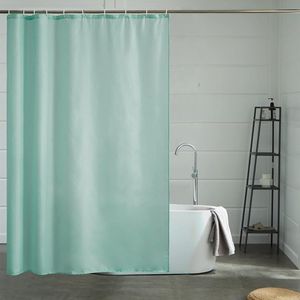 douchegordijn voor douche en badkuip, badgordijn, textiel van polyester, schimmelbestendig, waterafstotend en wasbaar, mintgroen, 150 x 180 cm, met 10 douchegordijnringen.