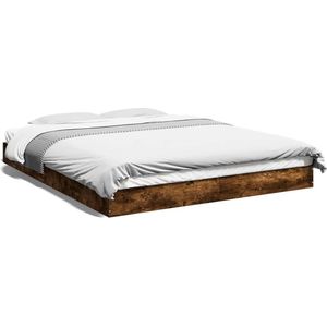 vidaXL - Bedframe - zonder - matras - hout - gerookt - eikenkleurig - 160x200 - cm