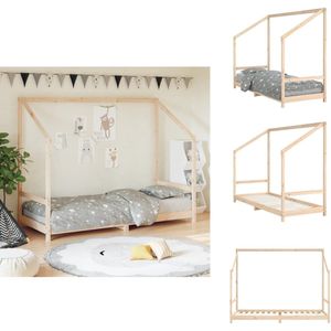 vidaXL Kinderbedframe - Kinderbedframes - Kinderbed - Peuterbed - Kinderbedframe 80x200 cm massief grenenhout